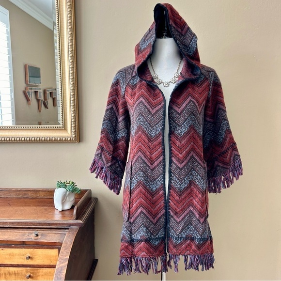 Anthropologie Hei Hei Mesilla Jacquard Fringe Cardigan Sweater Jacket Coat XS S - Picture 12 of 16